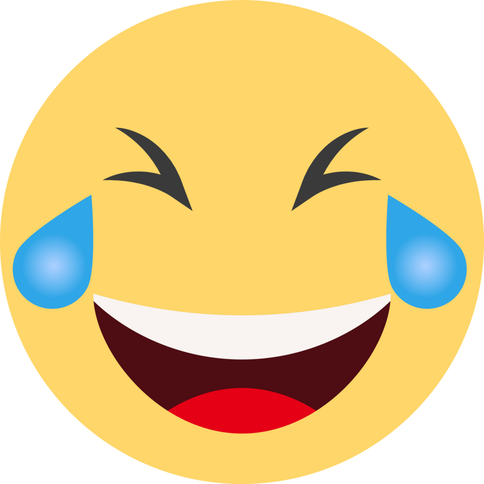 Happy, Laughing Social Media Love Emoji Icon with a Tear png