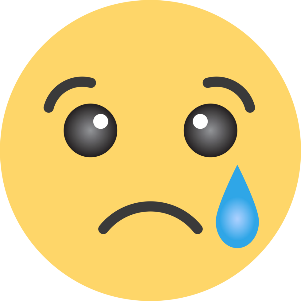 Social Media Sad, Crying Emoji Icon with a Tear png