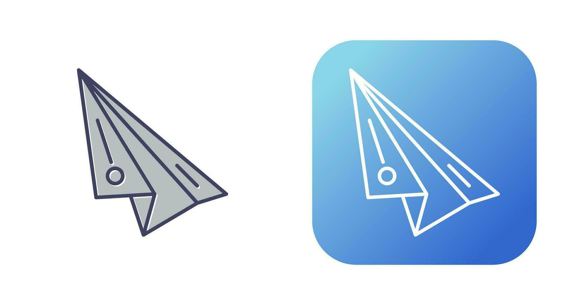 icono de vector de avión de papel