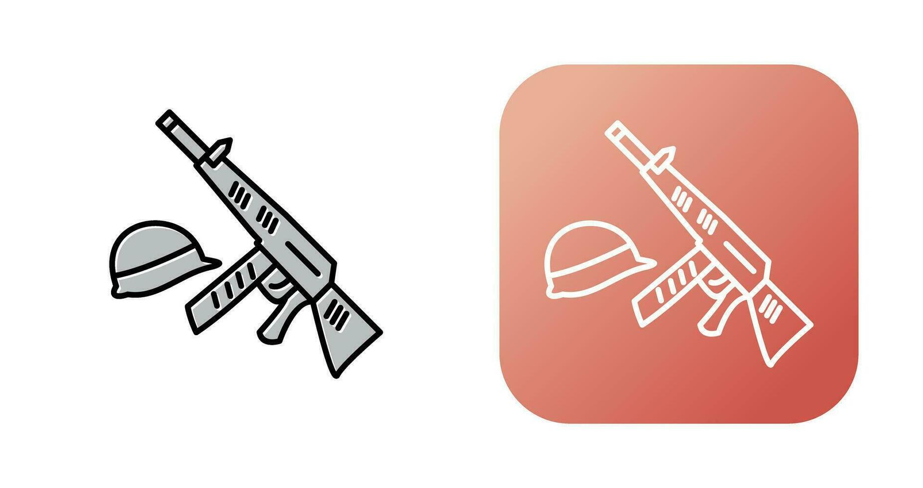 Gun and Helmet Vector Icon