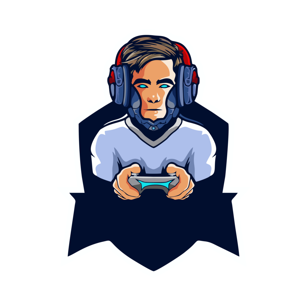 gamer maskot logotyp png