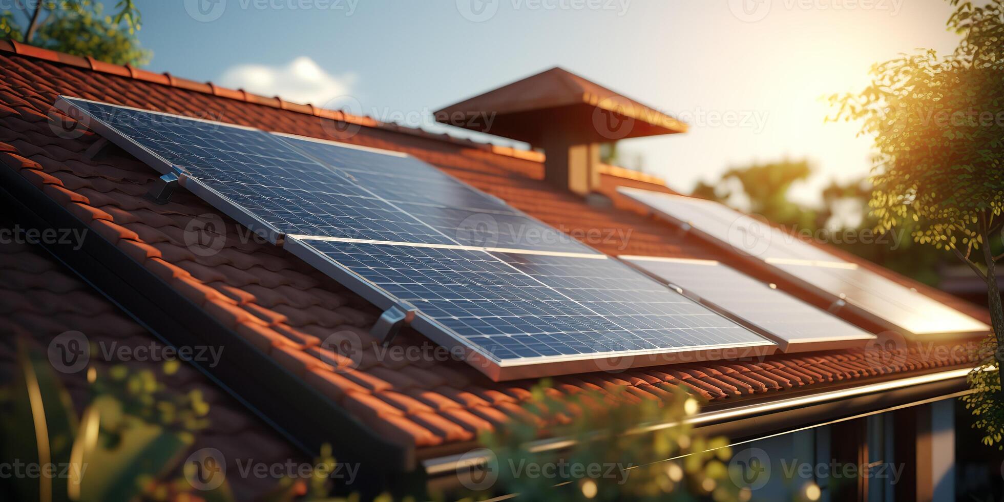 Solar panel at grass outdoor nature sunset sun landscape. Alternative
