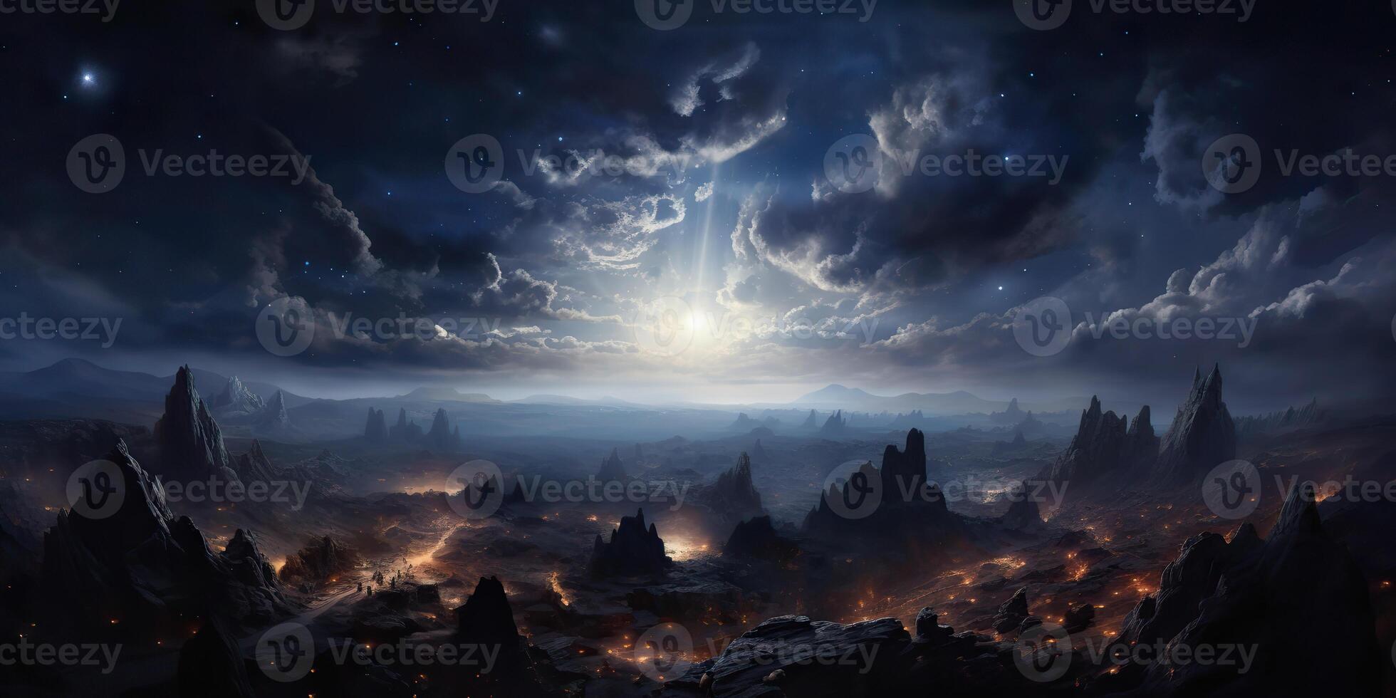 . . Nature outdoor wild sky between heaven and hell god religion scene. Graphic Art photo