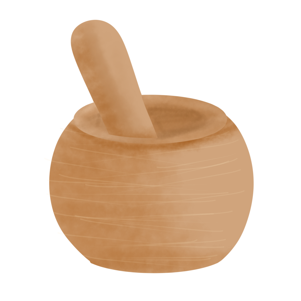 Wooden mortar and pestle 26678075 PNG