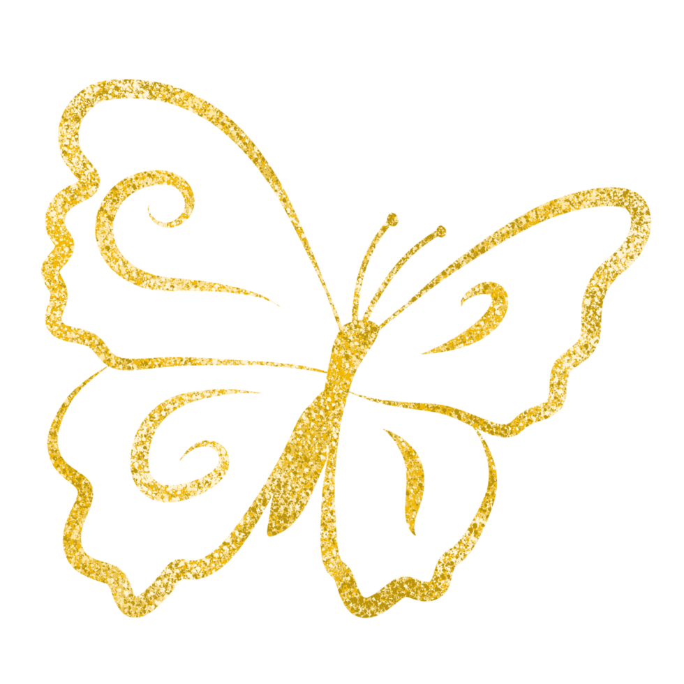 Gold Glitter Butterfly png