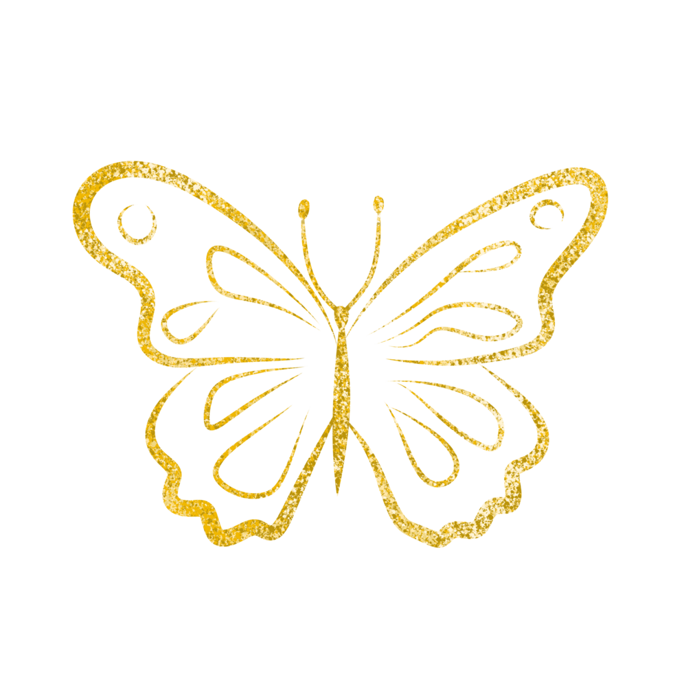 Gold Glitter Butterfly png