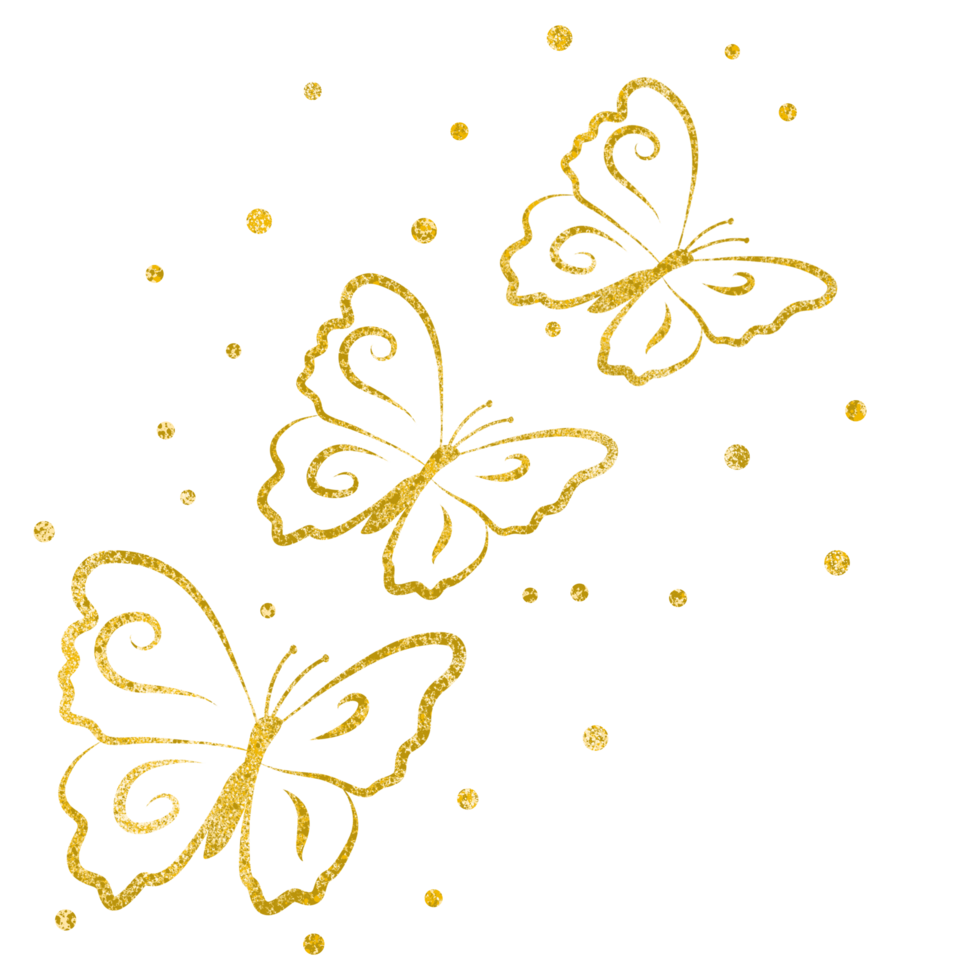 Gold Glitter Butterfly png