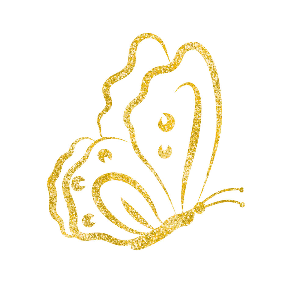 Gold Glitter Butterfly png