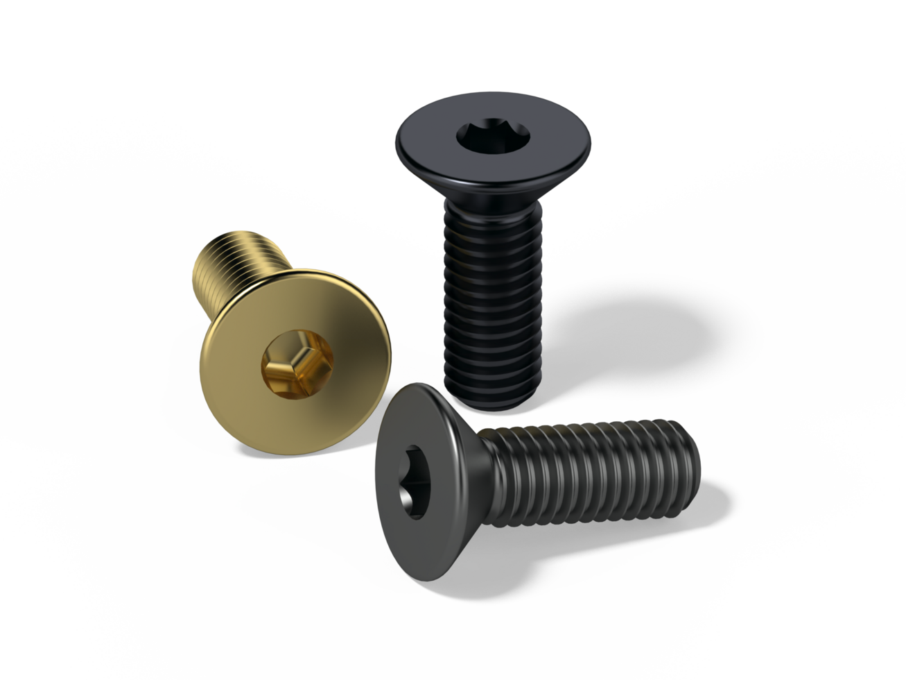 3D RENDERING, hexagon socket head screws isolated on white background png