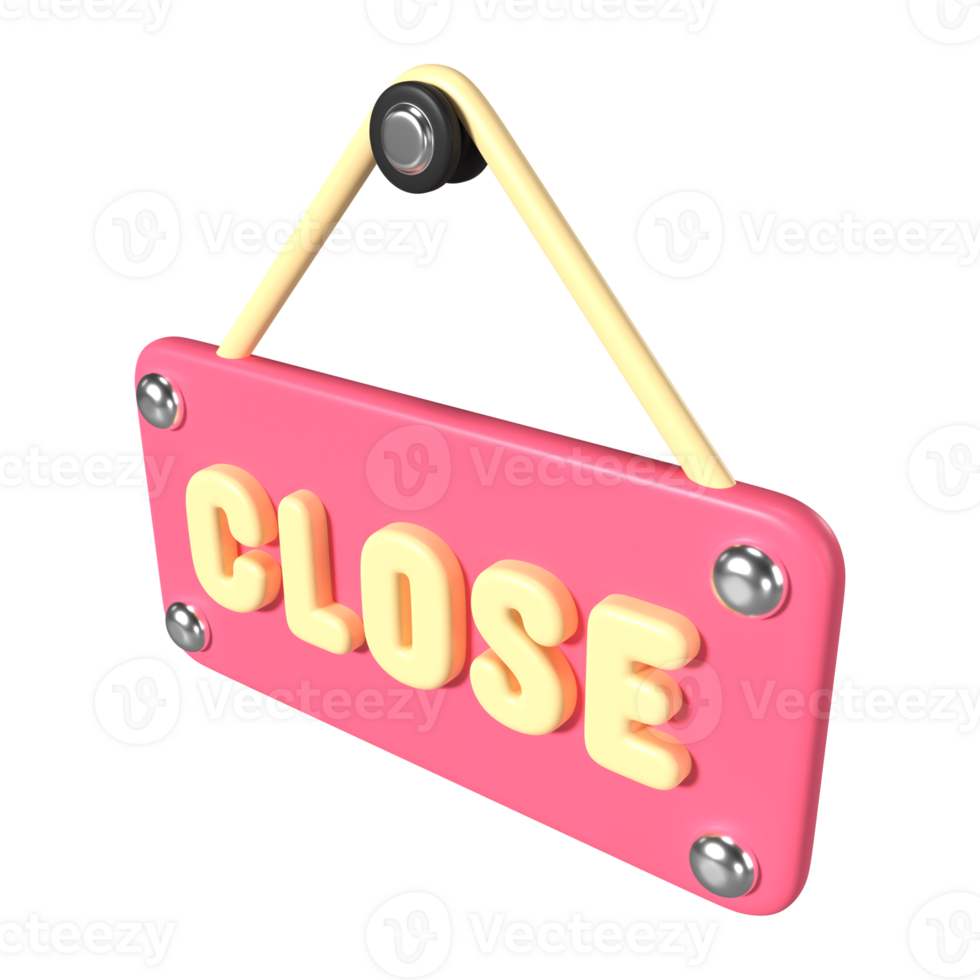 Close Sign 3D Illustration Icon png