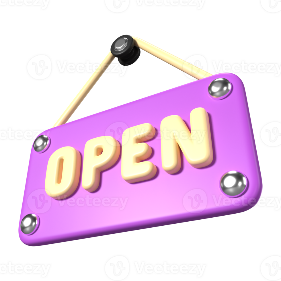 Open Sign 3D Illustration Icon png