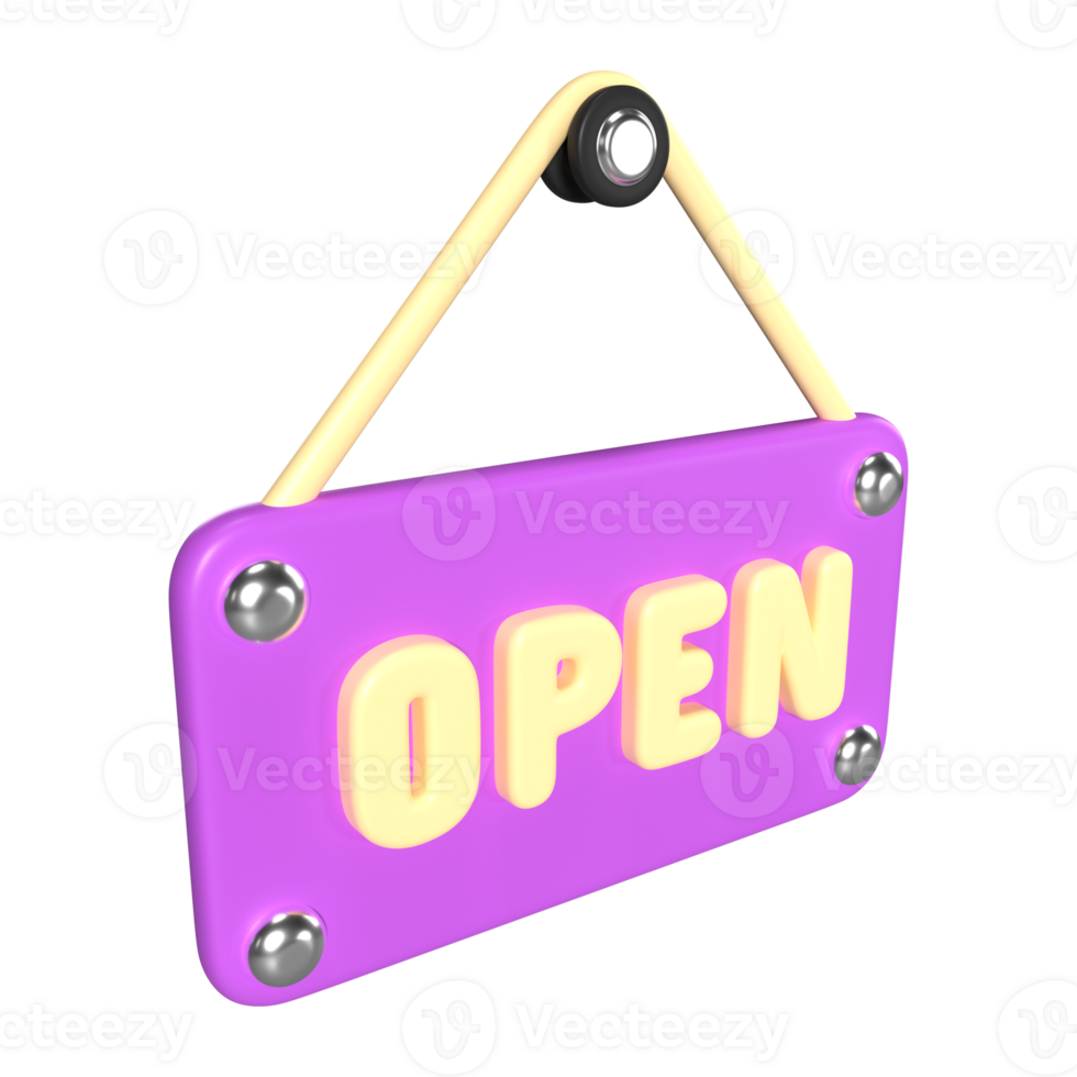 Open Sign 3D Illustration Icon png