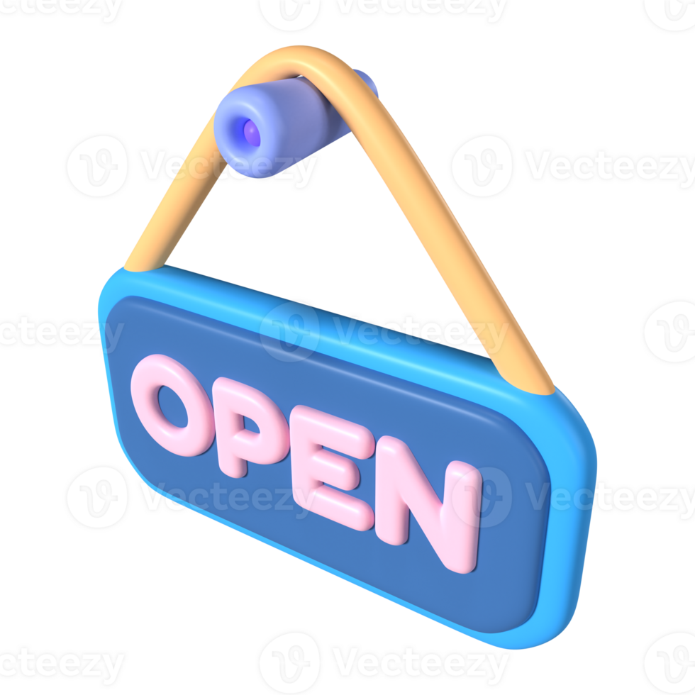 Open Sign 3D Illustration Icon png