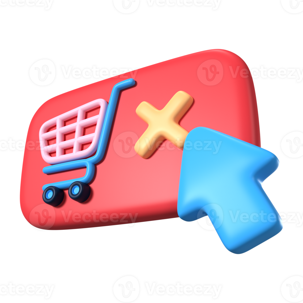 bestellen annuleren 3d illustratie icoon png