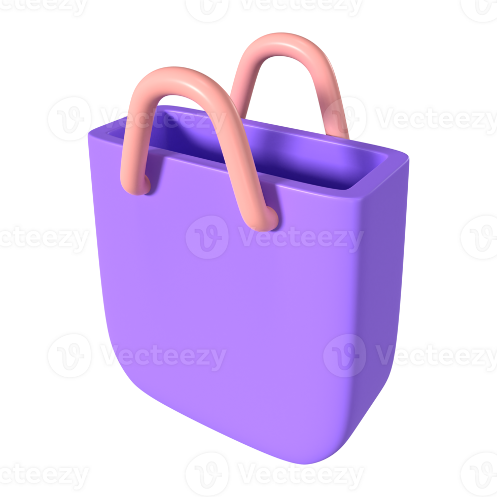 Shopping Bag Empty 3D Illustration Icon png