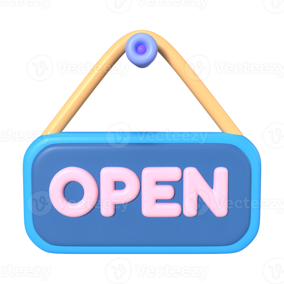 Open Sign 3D Illustration Icon png