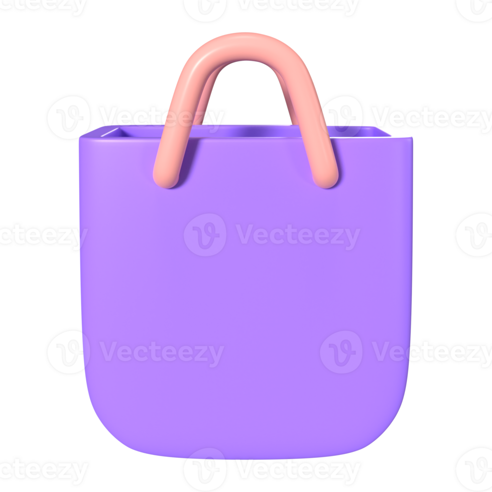 Shopping Bag Empty 3D Illustration Icon png