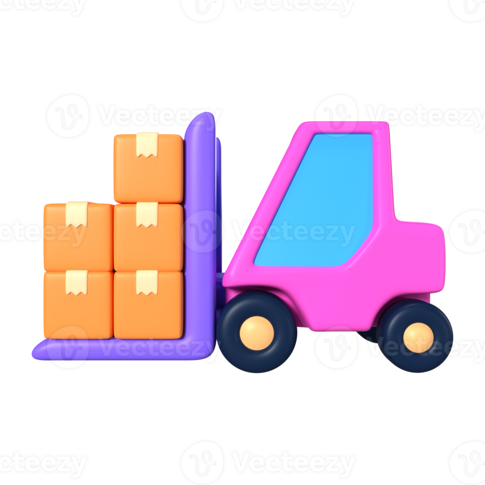 Forklift 3D Illustration Icon png
