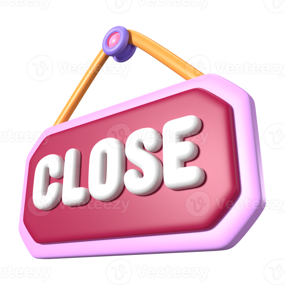 Close Sign 3D Illustration Icon png