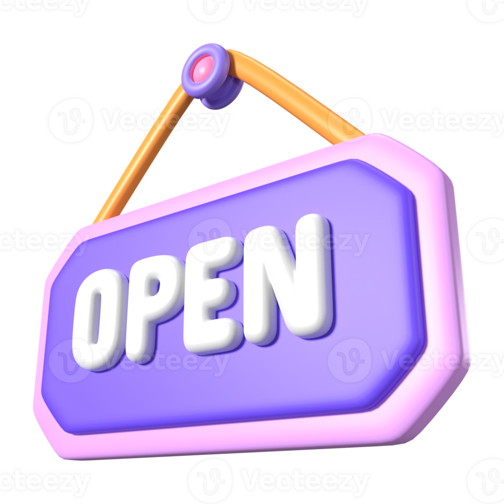 Open Sign 3D Illustration Icon png