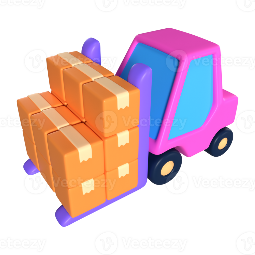 Forklift 3D Illustration Icon png