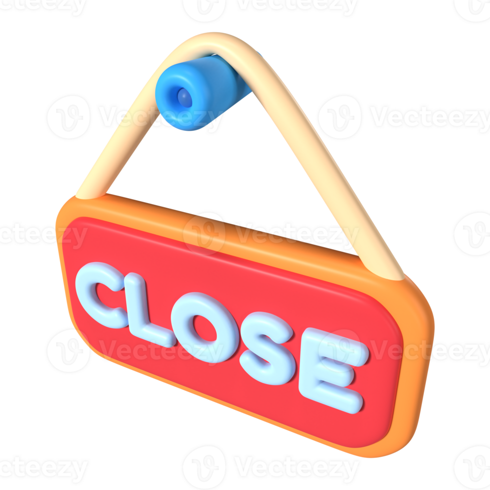 Close Sign 3D Illustration Icon png