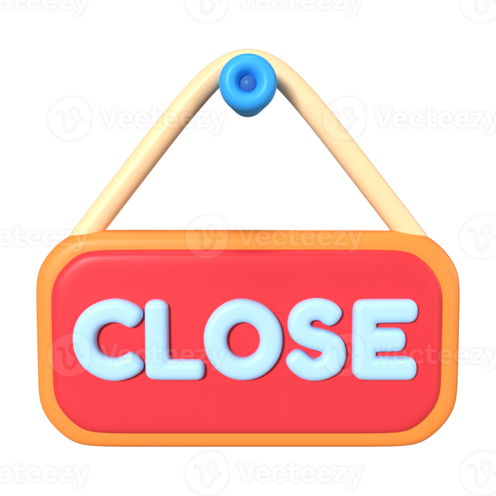 Close Sign 3D Illustration Icon png