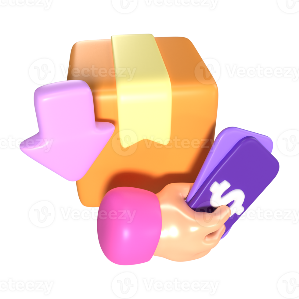 Cash On Delivery 3D Illustration Icon png