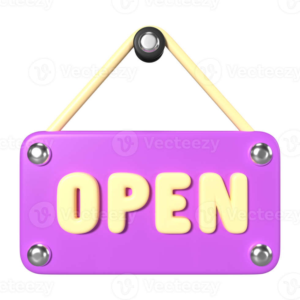 Open Sign 3D Illustration Icon png