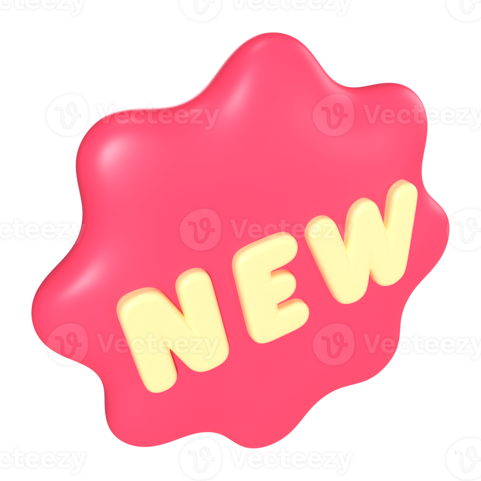 New Label 3D Illustration Icon png