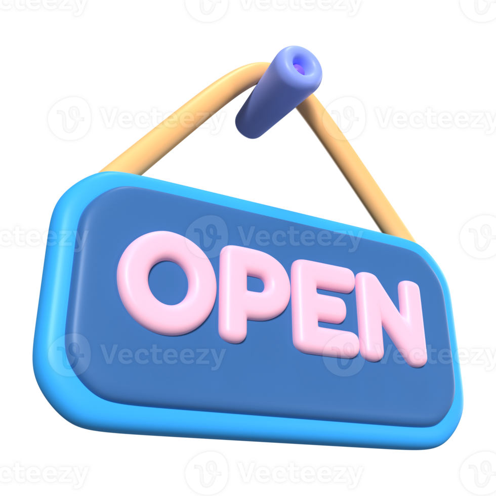 Open Sign 3D Illustration Icon png