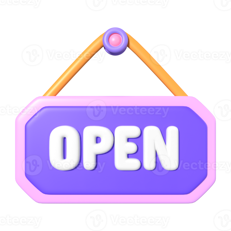 Open Sign 3D Illustration Icon png