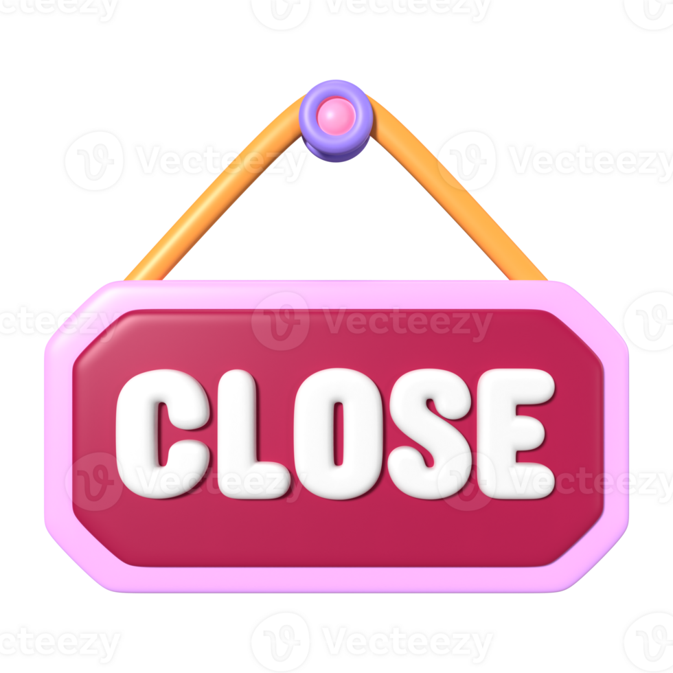 Close Sign 3D Illustration Icon png