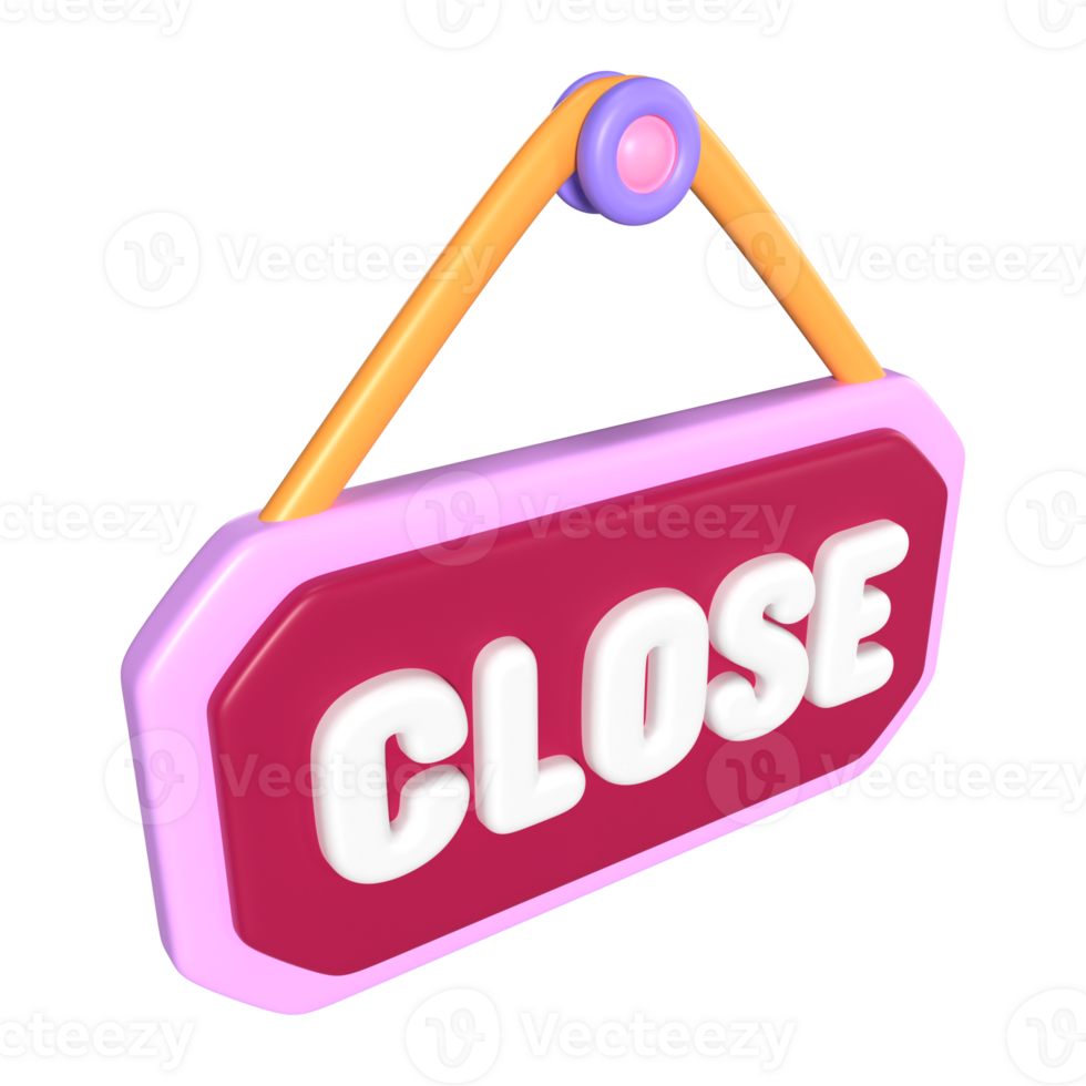 Close Sign 3D Illustration Icon png