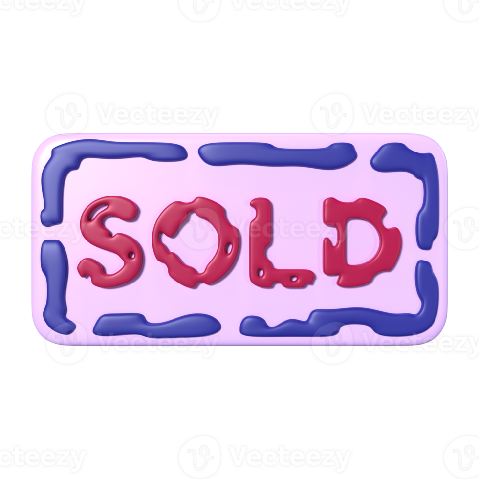 Sold 3D Illustration Icon png