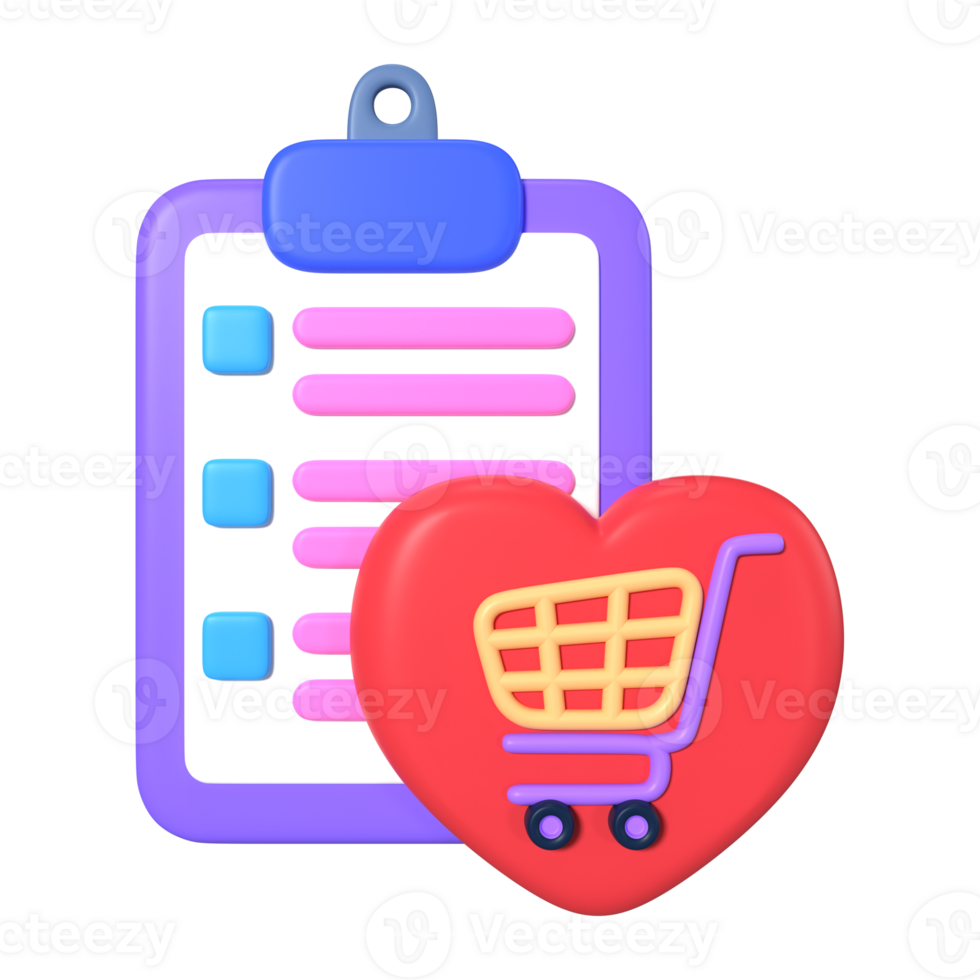 Wish List 3D Illustration Icon png