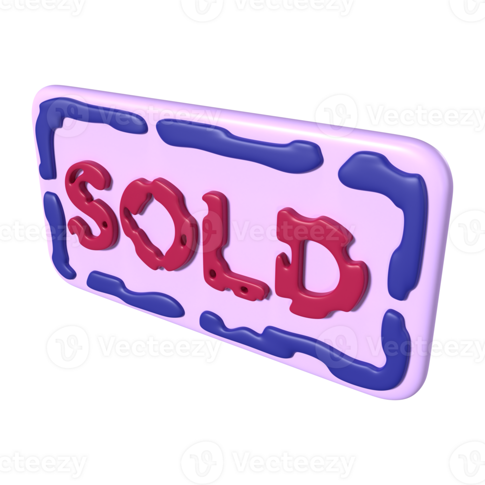 Sold 3D Illustration Icon png