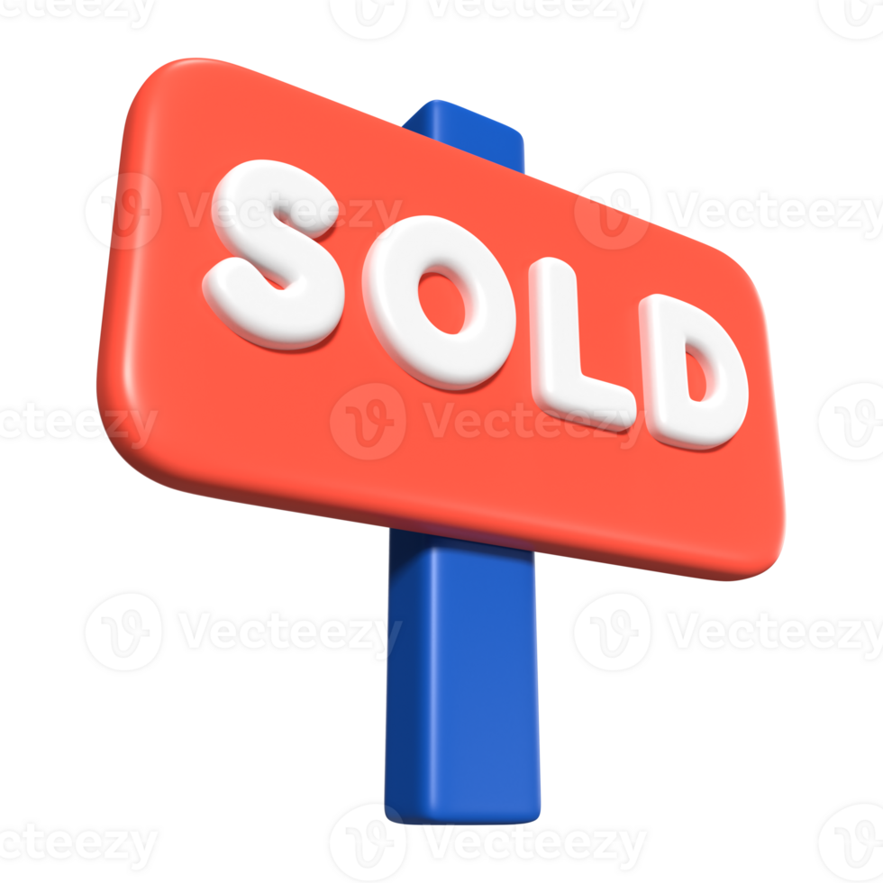 Sold 3D Illustration Icon png