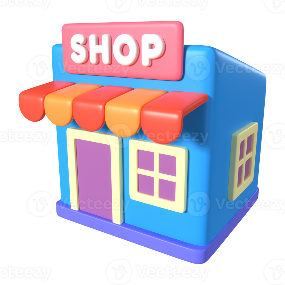 en línea tienda 3d ilustración icono png