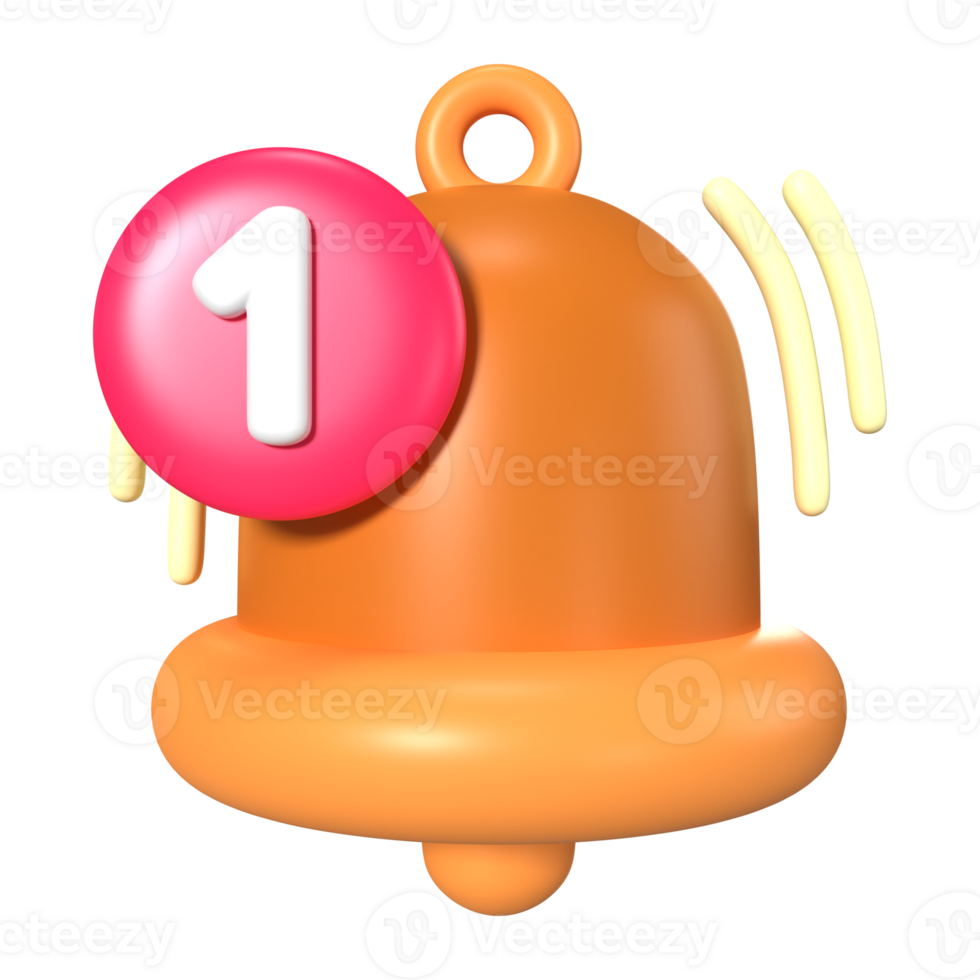 Notification Bell 3D Illustration Icon png