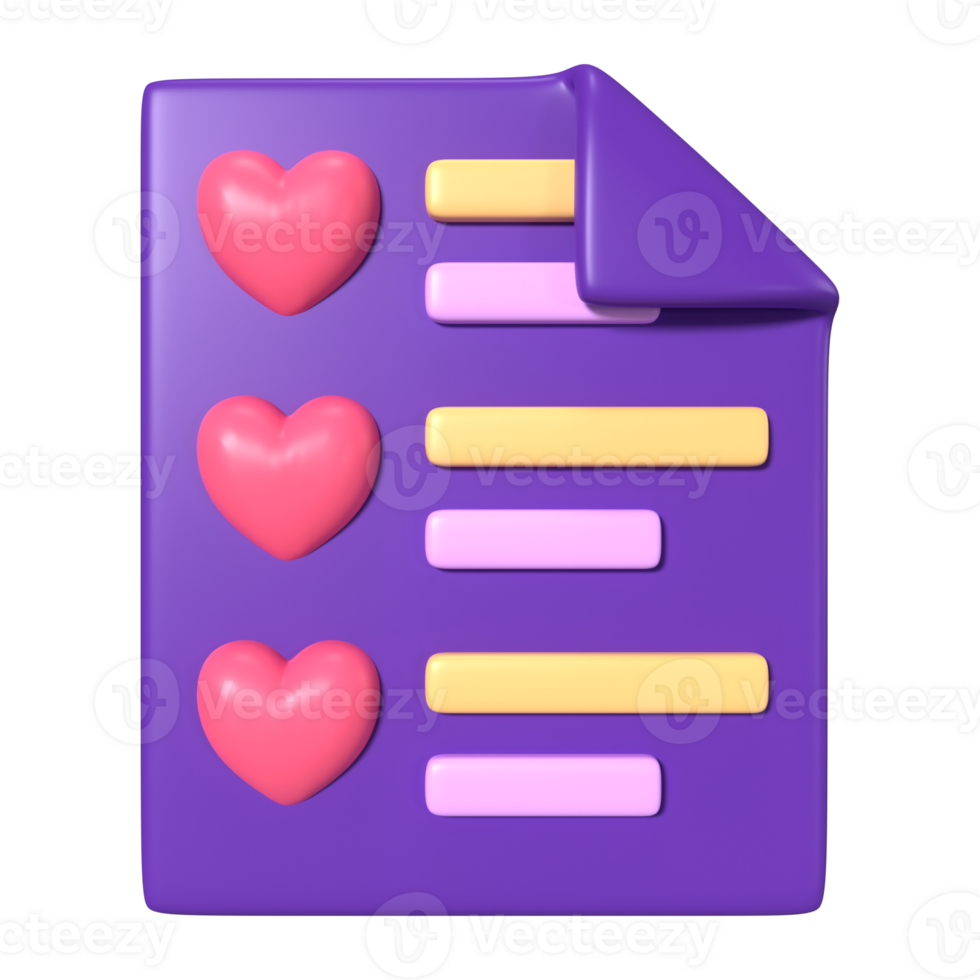 Wish List 3D Illustration Icon png