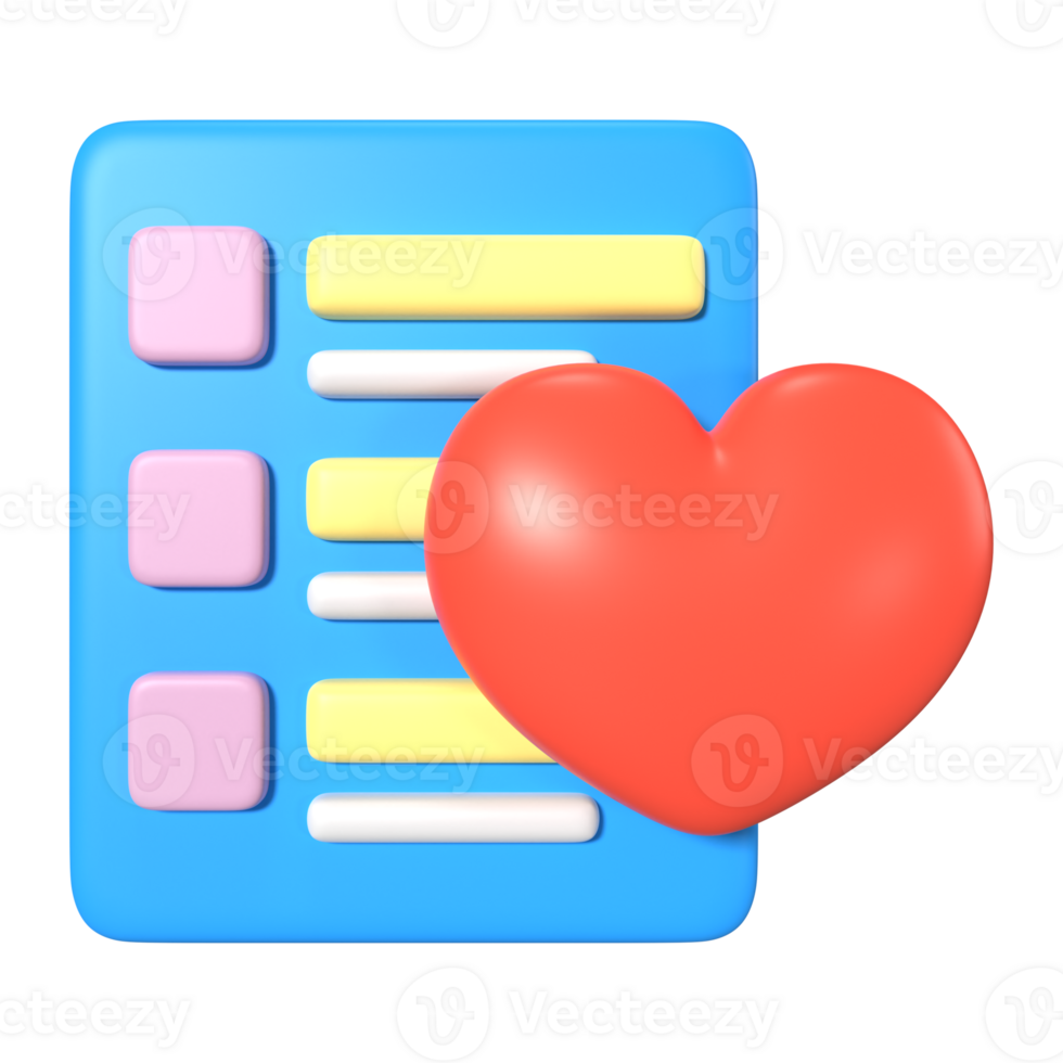 Wish List 3D Illustration Icon png