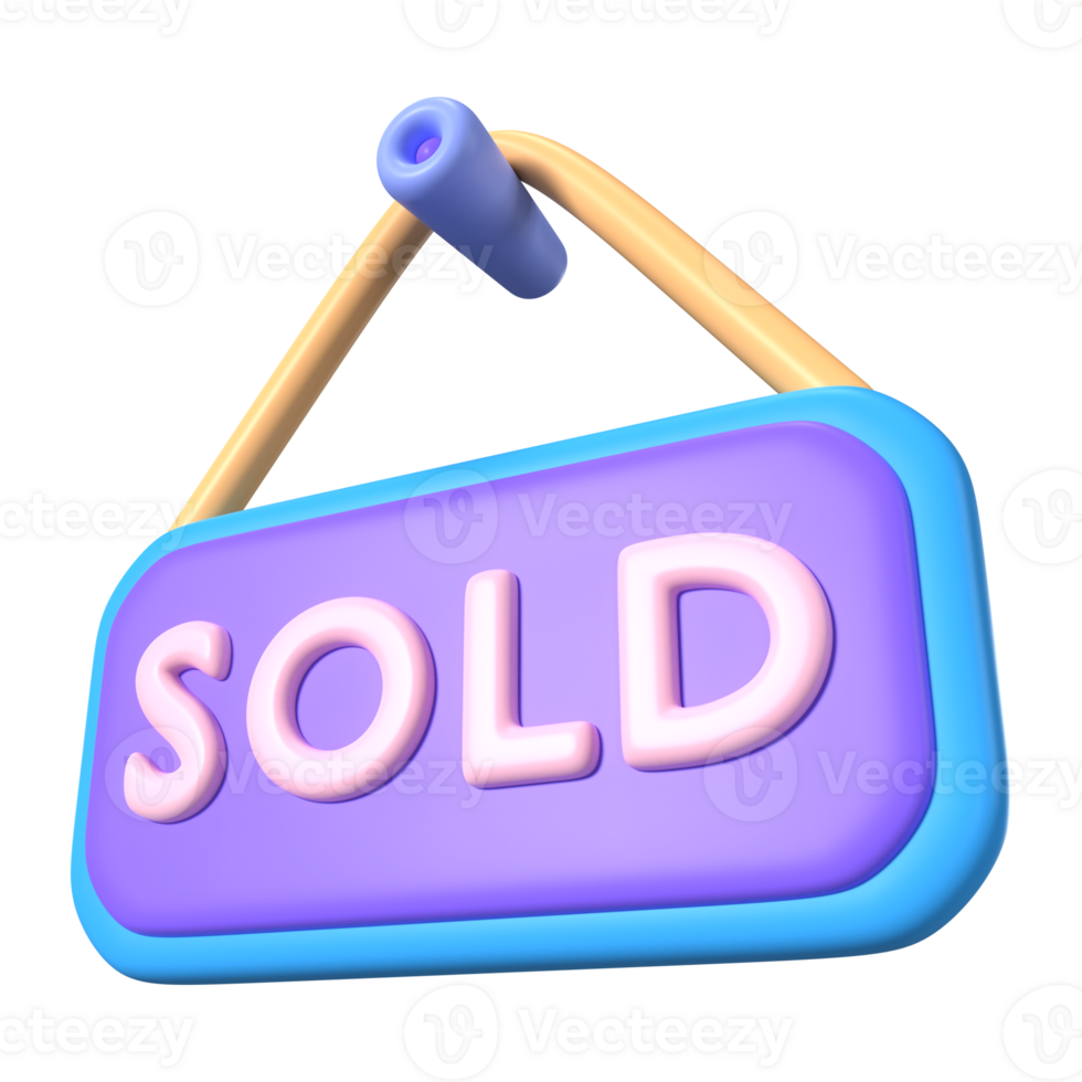 Sold 3D Illustration Icon png