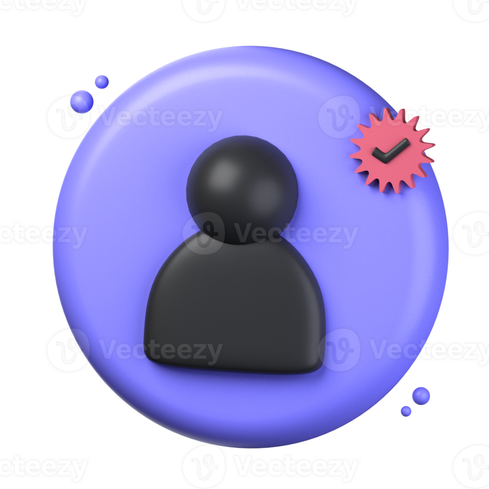 profile 3d icon illustration object. user interface 3d rendering png