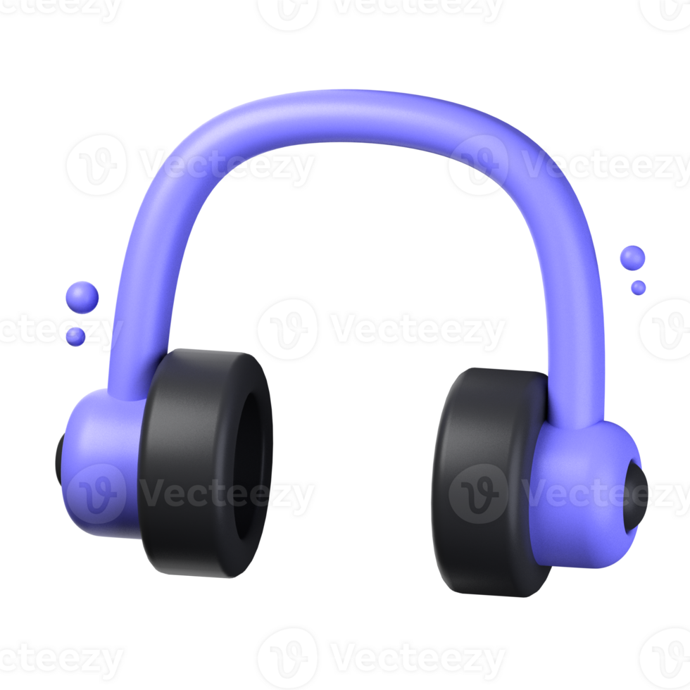 headphone 3d icon illustration object. user interface 3d rendering png