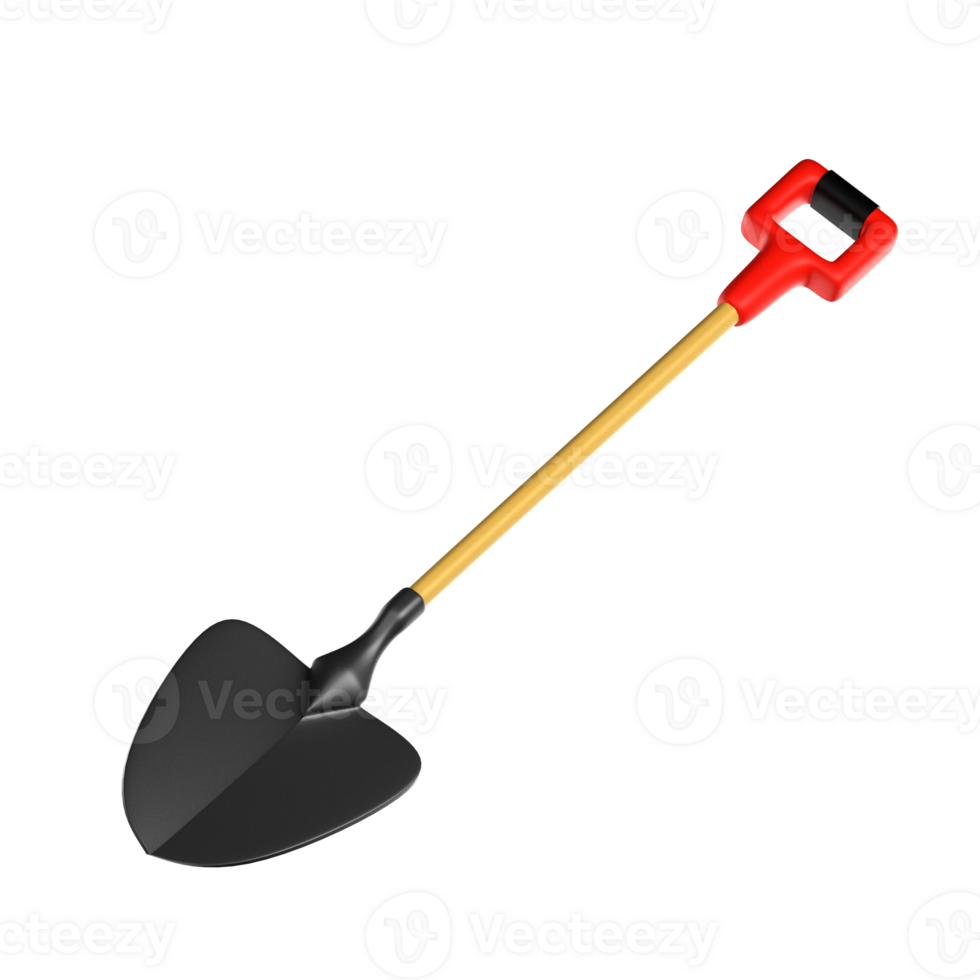 3d shovel illustration. set of 3D labor day icons. png