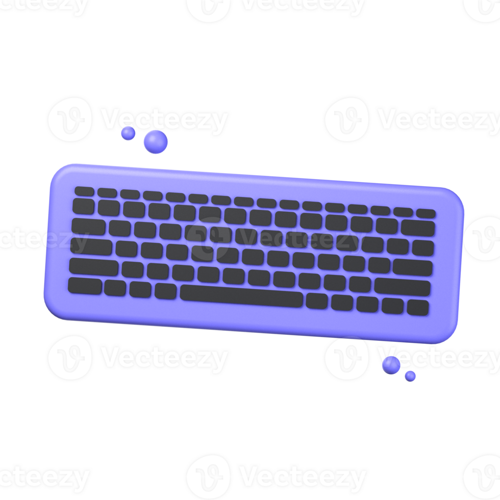 keyboard 3d icon illustration object. user interface 3d rendering png
