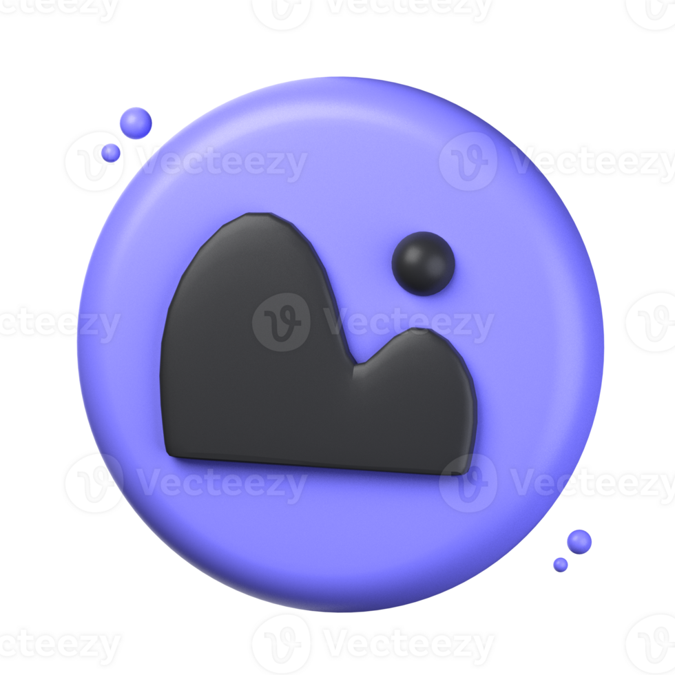 image 3d icon illustration object. user interface 3d rendering png