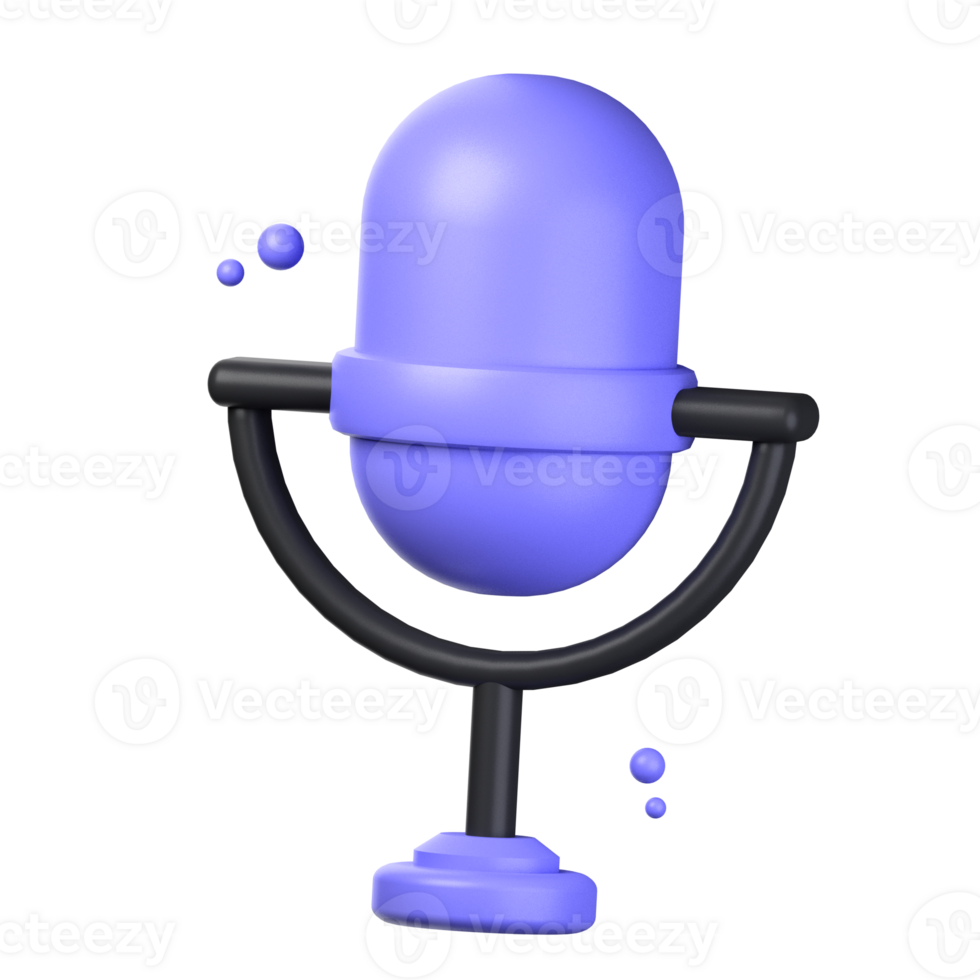 microphone 3d icon illustration object. user interface 3d rendering png