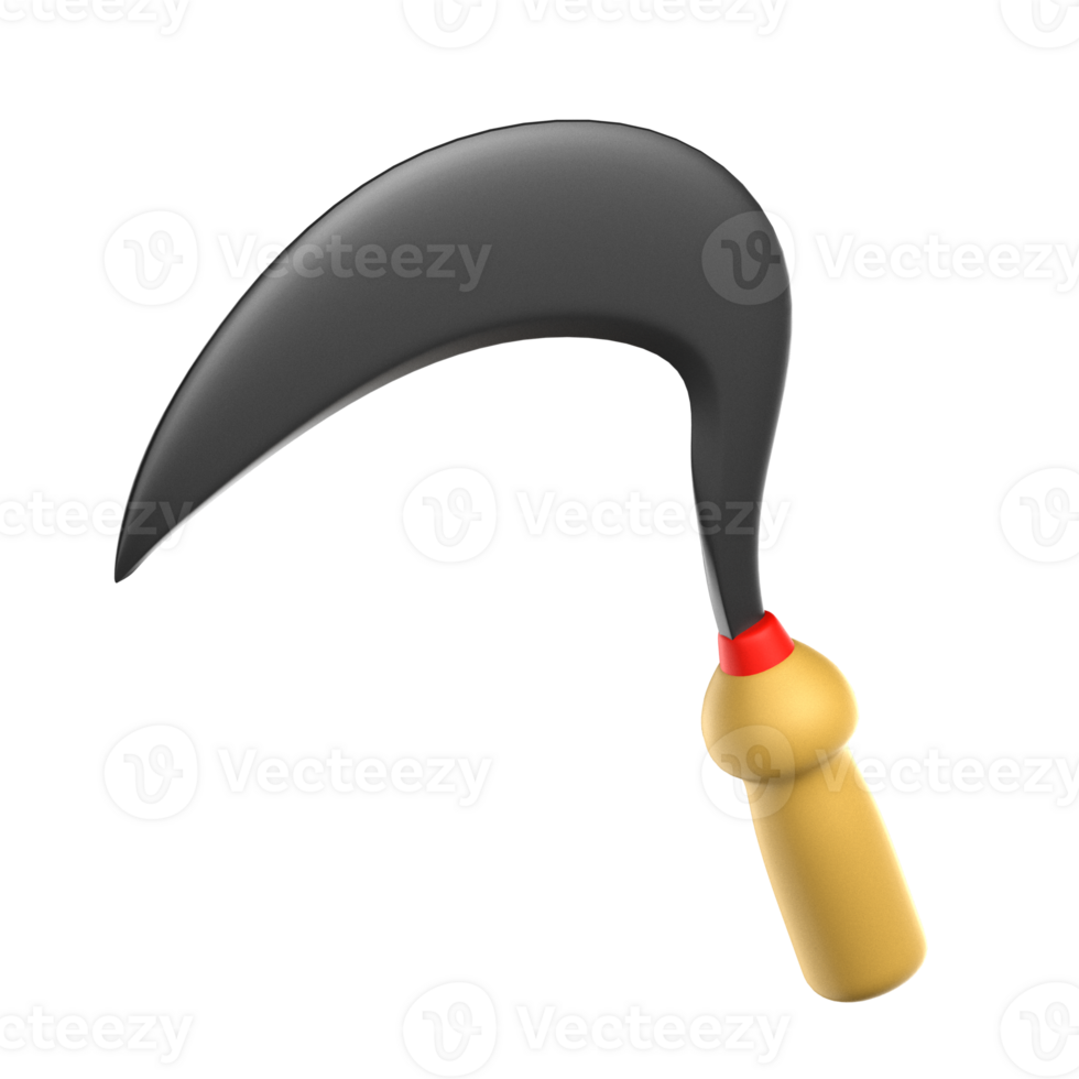 3d sickle illustration. set of 3D labor day icons. png